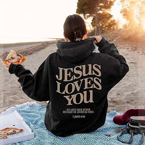 Cheerful Hundreds - Jesus Loves You Hoodie graphic cotton tassel anlam etkiler