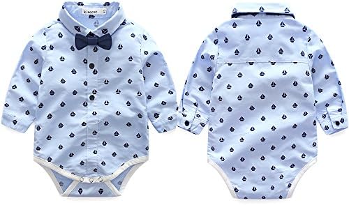 Kimocat Baby Boys Gentleman Bowtie Blue Suits Set