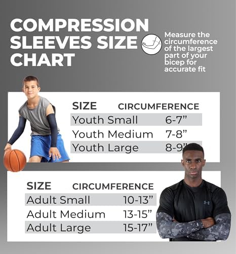 Compression Arm Sleeves for Men Women - Baseball Basketball Volleyball