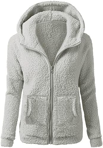 GOFULY Oversized Zip Up Sherpa Fleece Jacket for Women