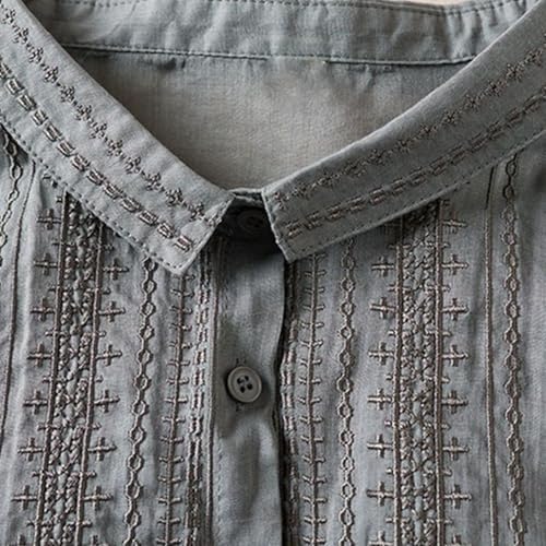 Womens Cotton Short Sleeve Linen Shirt - Casual Fit