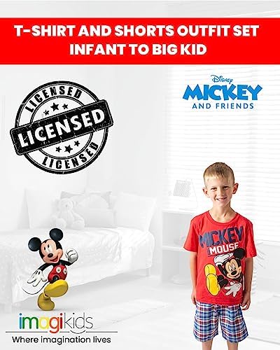Disney Mickey Mouse T-Shirt Shorts Outfit Set for Growing Kids