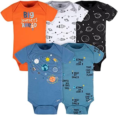 5-Piece Gerber Baby Boys 5-PackShort Sleeve Onies bodysuits