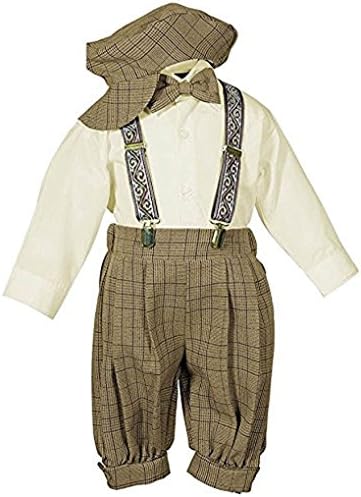 Perfect Suspenders Bowtie Knicker Jacket Hat Set for Boys