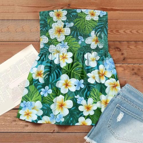 Off Shoulder Flowy Tube Top for Women Casual Beach Tube Tops