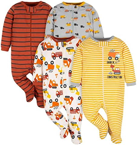 4-Pack Sleep N Play Footies for Babies - Soft Warm Comfortable