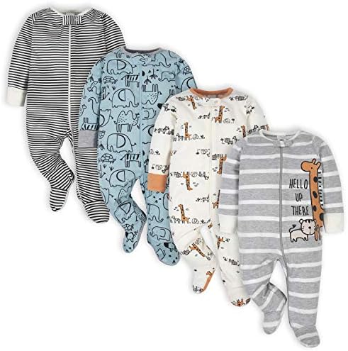 Gerber Baby Boys 4 Pack Sleep n Play Footies