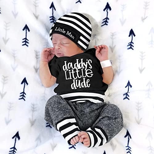 Newborn Boys Romper Pants Hat Set
