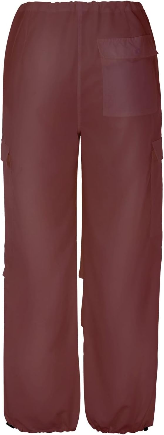 Womens wide-leg cargo pants with multiple pockets