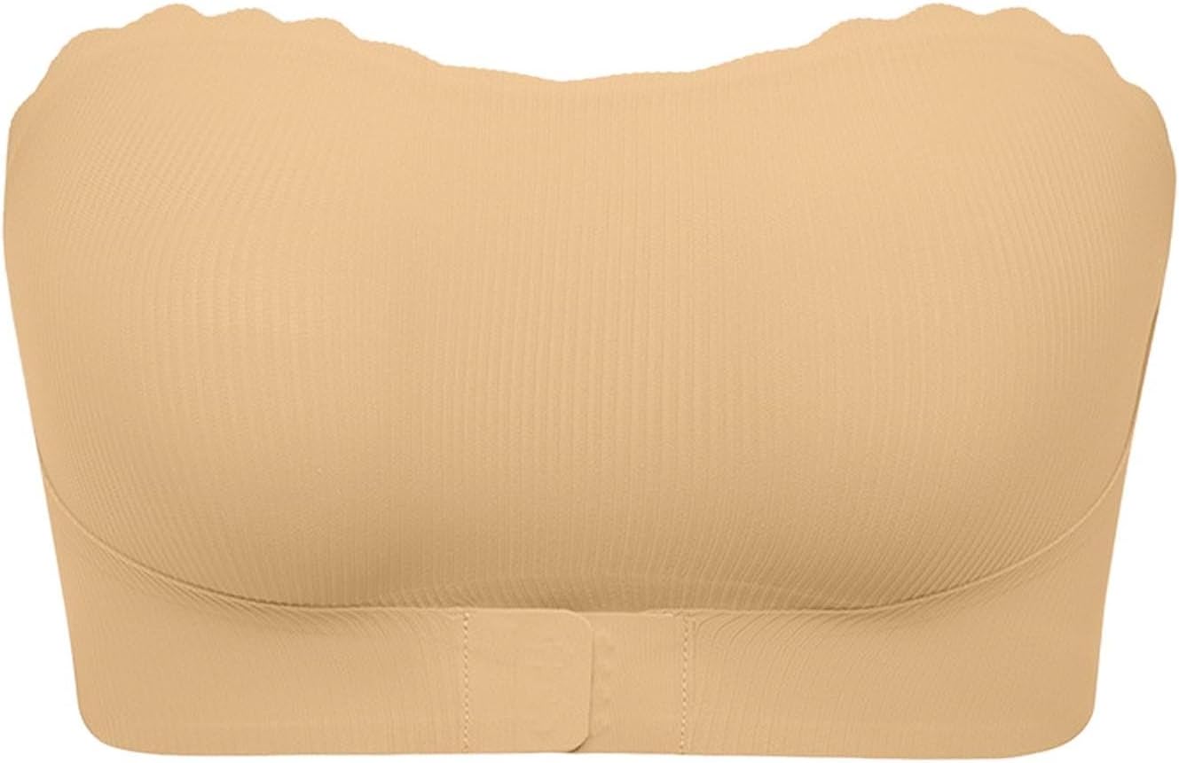 Sfascumop Womens Strapless Front Closure Bras One Piece Seamless Shapewear