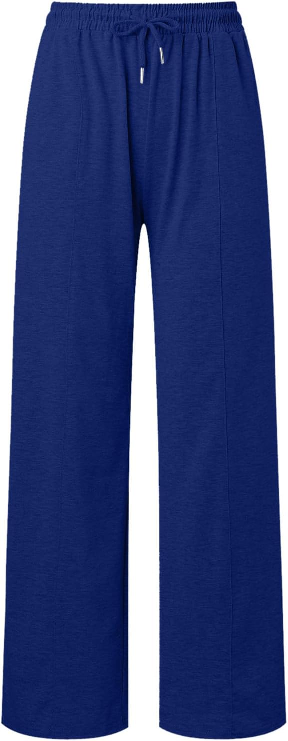 High-Waisted Wide-Leg Basketball Trendy Comfy Casual Womens Athletic Sweatpants with Drawstring