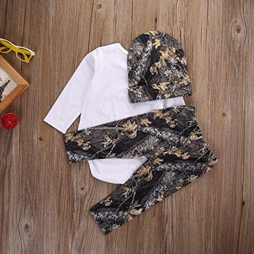Newborn Baby Boys 3-Piece Camo Letter Set for Fall Winter