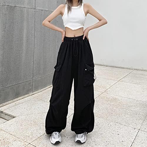 Adjustable Cargo Pants High Waist Wide Leg Flared Jeans for Women