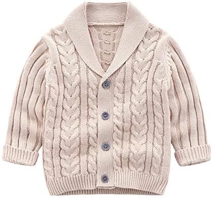 Feidoog Infant Boys Cardigan Crochet Sweater V-Neck