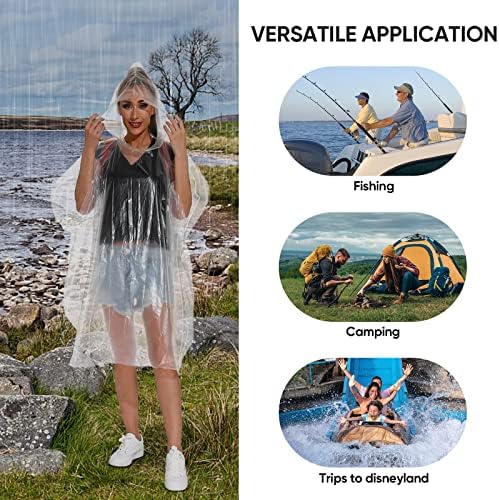 APEXUP Disposable Rain Ponchos for Adults - Waterproof Durable