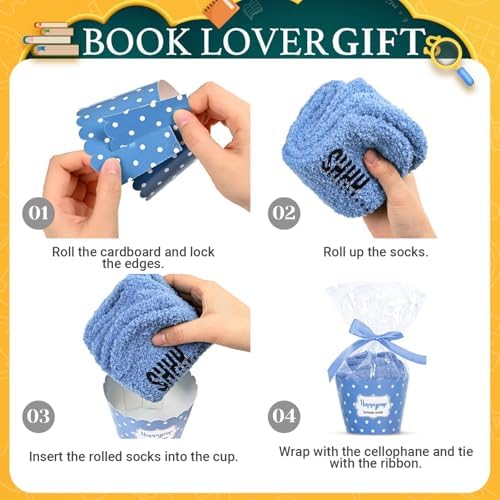 HAPPYPOP Teacher Appreciation Socks Women Men - 2025 Graduation Gifts for Book Lovers