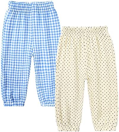 2-Pack Soft and Breathable Cotton Linen Toddler Joggers with Floral Patterns