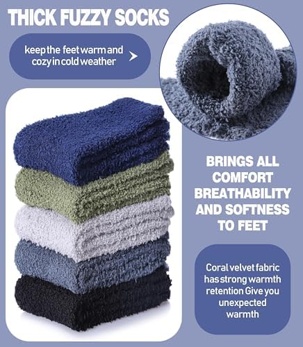 Warm Fuzzy Socks for Men Women Cozy Winter Slipper Socks