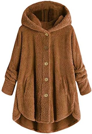 Womens Fuzzy Sherpa Jacket with Pockets