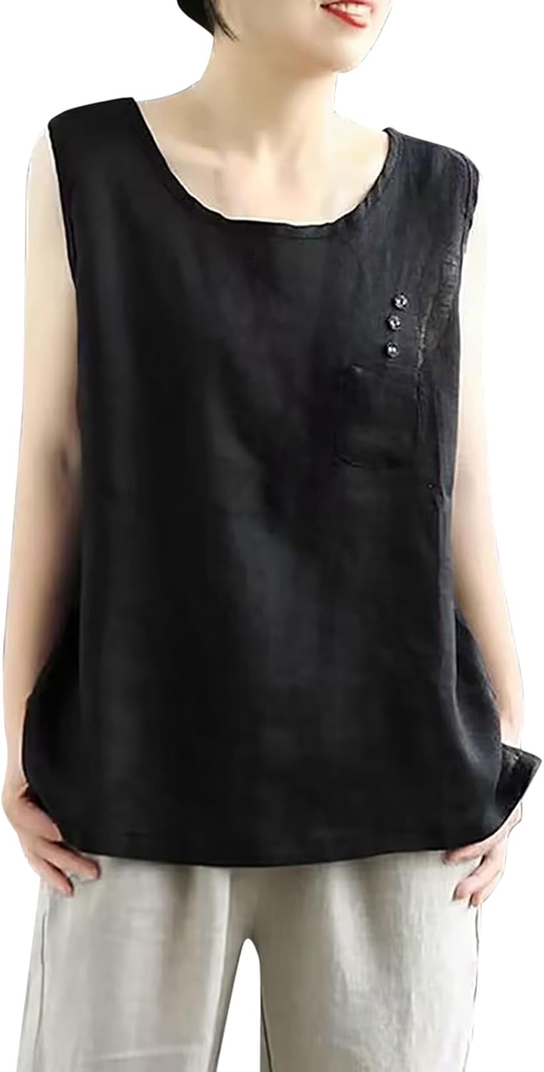 Casual Tank Top for Women Side Slit Lightweight Flowy Summer