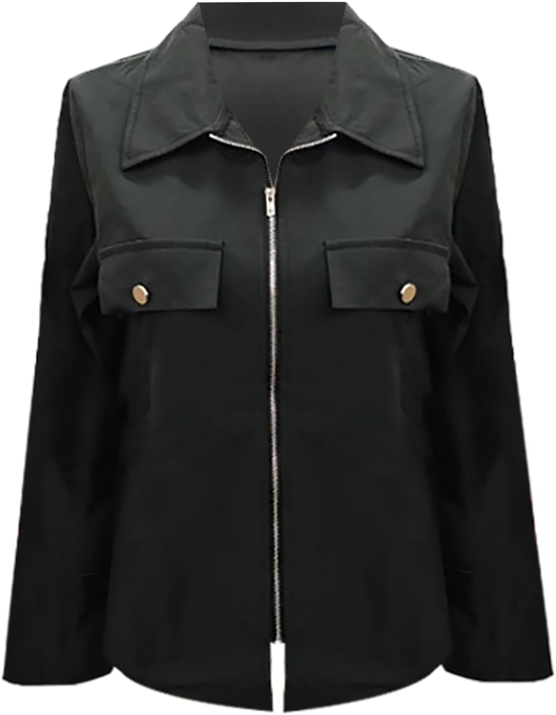 FALL OUTDOORSY jacket LN686 mod hem high neck casual jacket