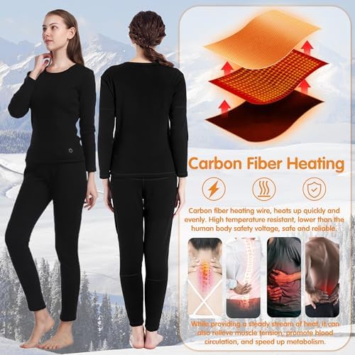 Heated thermal pants for women with 8 zones