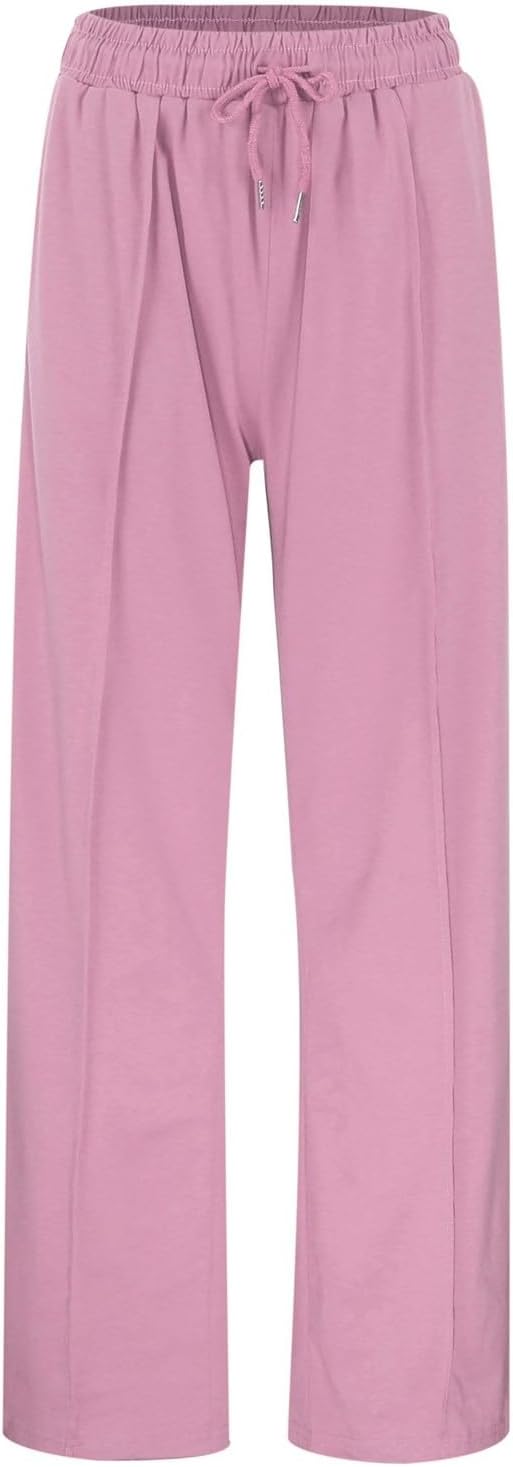 Fashionable Wide Leg Sweatpants for Women - High Waisted with Pockets