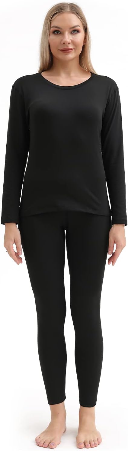 Thermal Base Layer Set for Women - Ultra-Soft SkiingWinter Warm Top Bottom