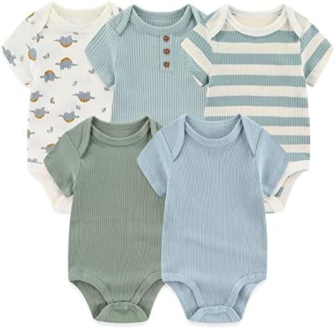 MAMIMAKA Newborn Baby Short Sleeve Bodysuit