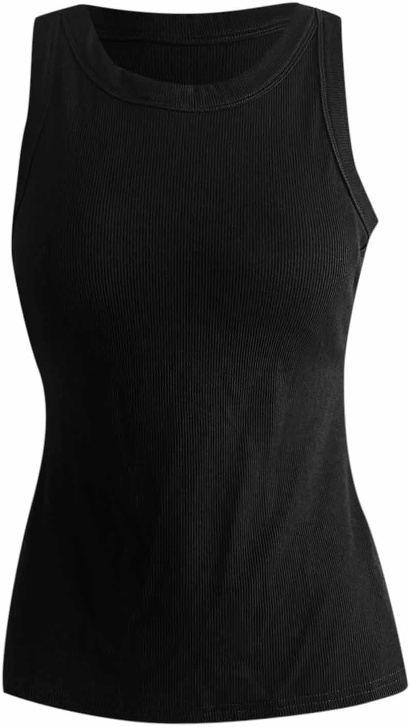 Chic and Supportive Womens Tank Top with Built-in Bra