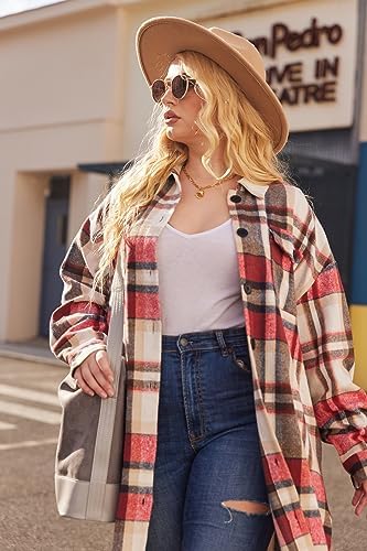 Plental plaid plus size jacket