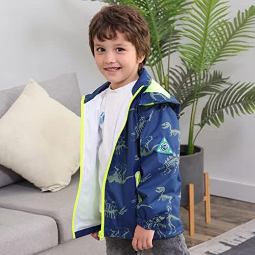 Dinosaur-RVerification Water-Proof Hooded Jacket for Boys wiping Rain in style