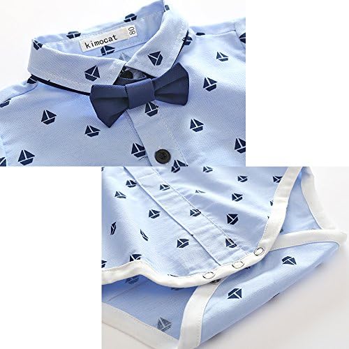 Kimocat Baby Boys Gentleman Bowtie Blue Suits Set