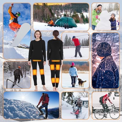 Heated thermal pants for women with 8 zones