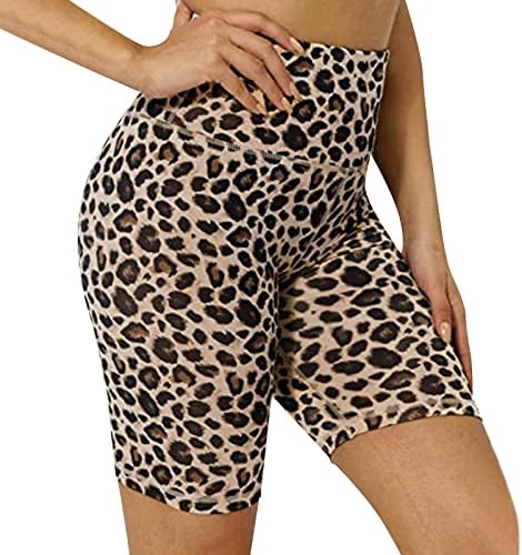 Leopard Print High Waisted Bike Shorts