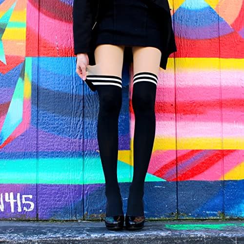 Millennials In Motion - Stripped Thigh High Socks Tights