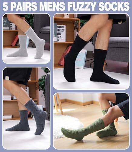 Warm Fuzzy Socks for Men Women Cozy Winter Slipper Socks
