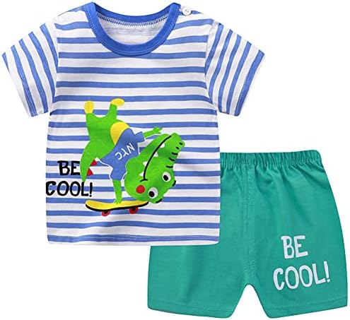 Toddler Boys 4-Piece Dinosaur Kids T-Shirts Shorts Set