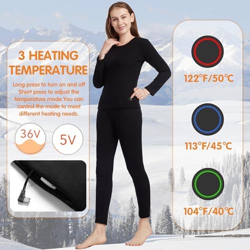 Heated thermal pants for women with 8 zones