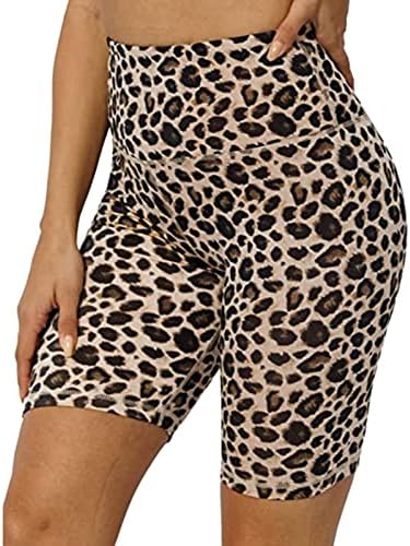 Leopard Print High Waisted Bike Shorts