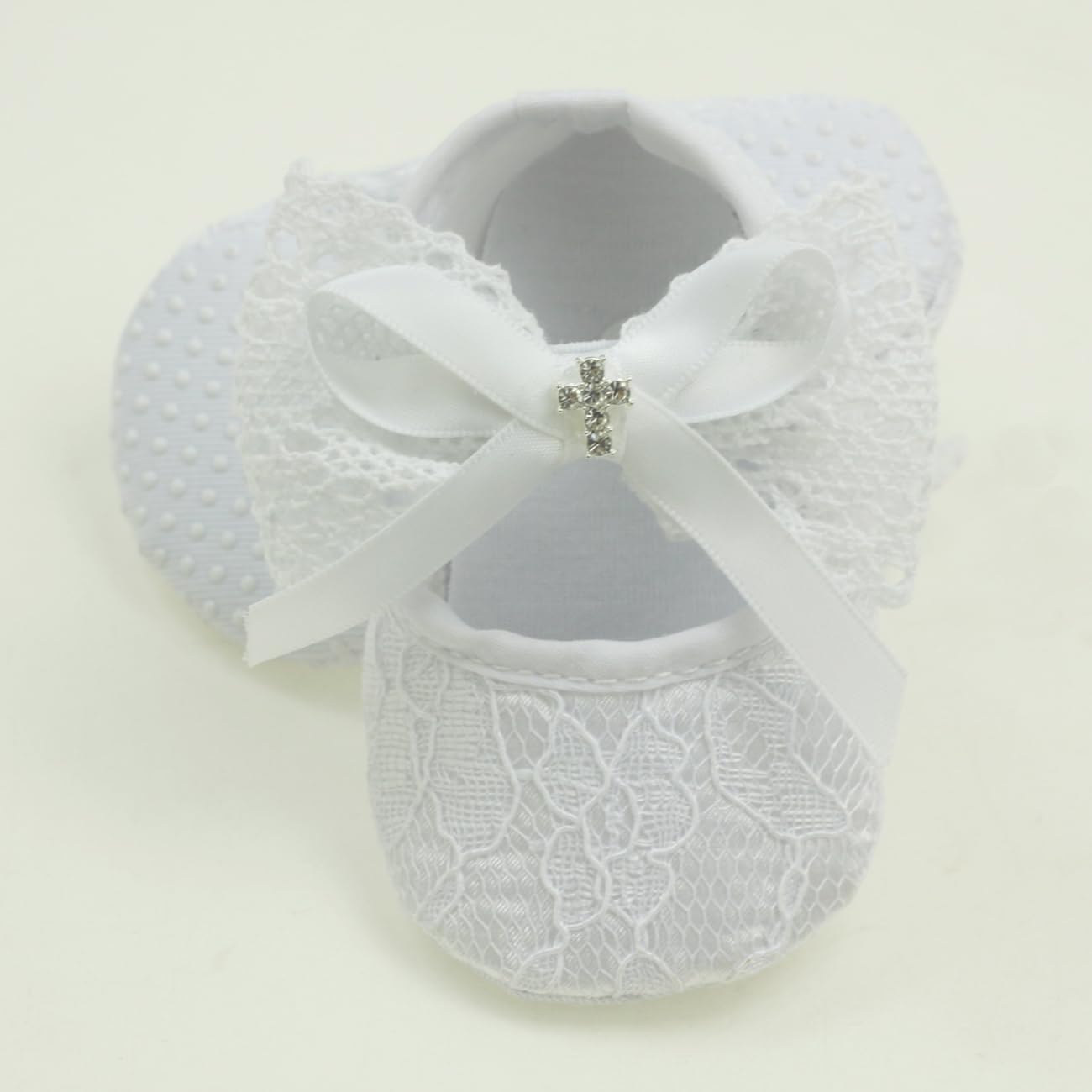 Nihao Baby Girls Baptism Christening White Shoes Headband Set