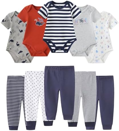 Baby Bodysuit and Pant Set Cotton Soft Newborn Outfits
