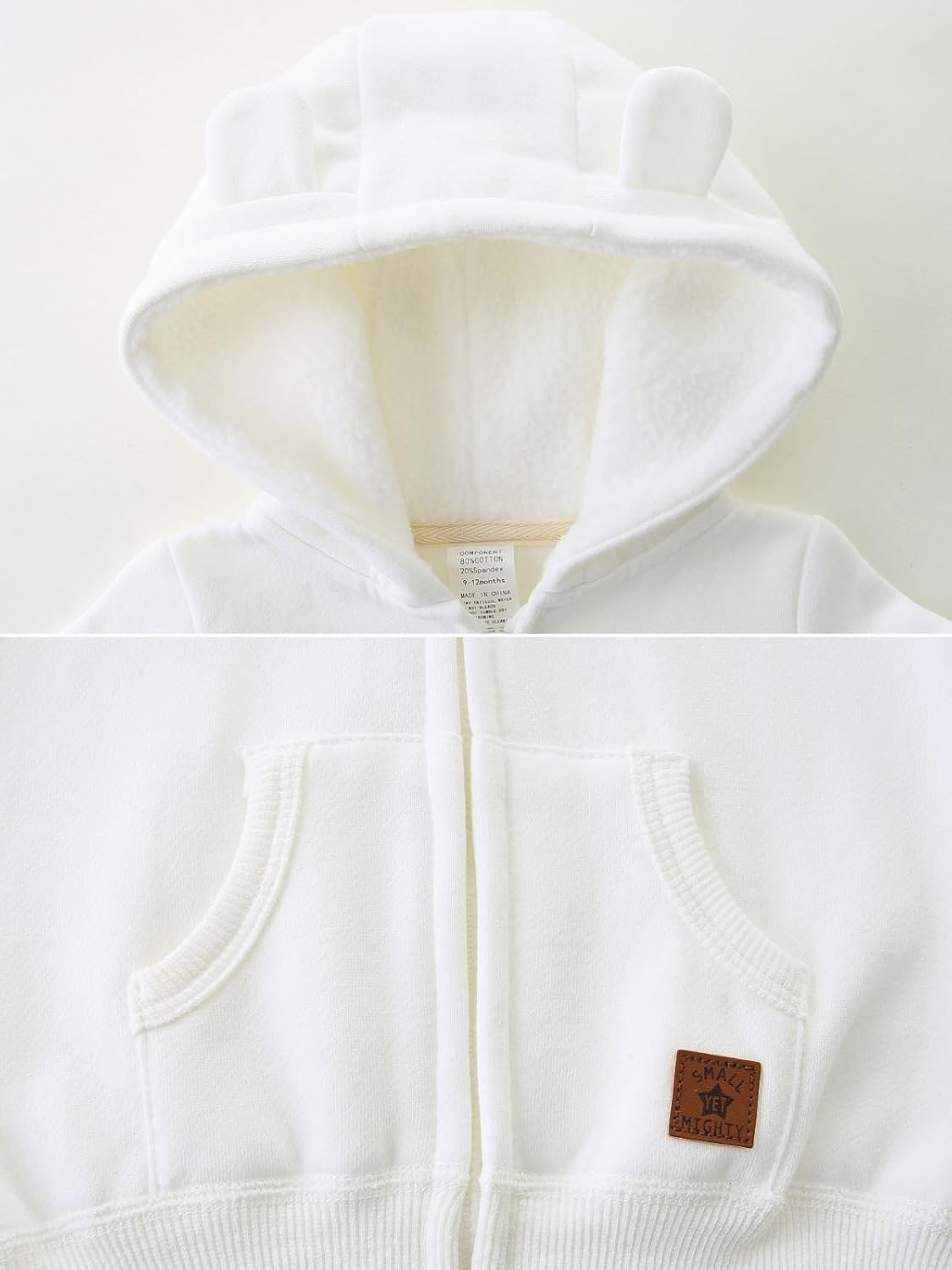 Babymine Baby Boy Girl Clothes Zip-Up Hoodie with Sherpa Lining - Stay Cozy