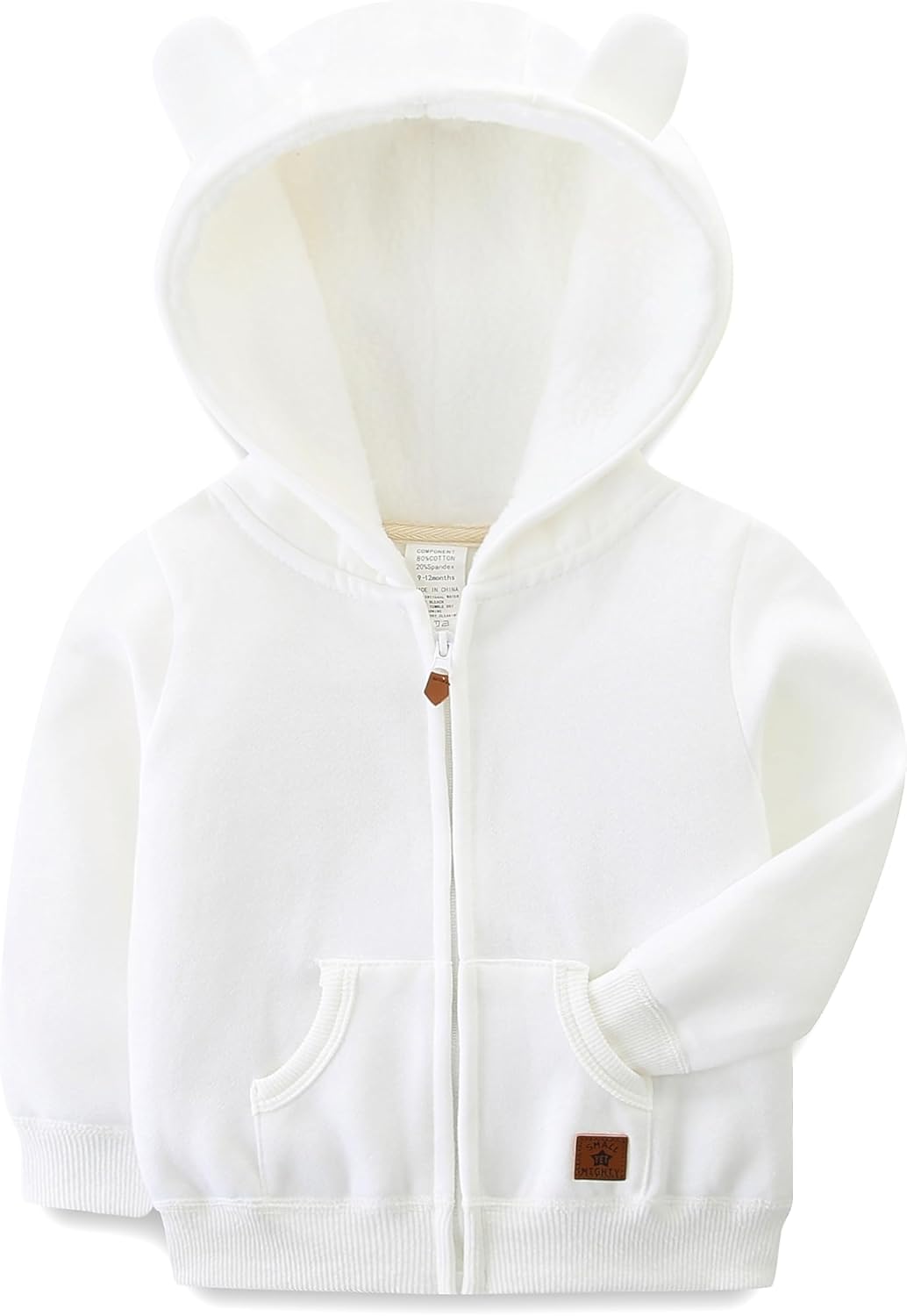 Babymine Baby Boy Girl Clothes Zip-Up Hoodie with Sherpa Lining - Stay Cozy