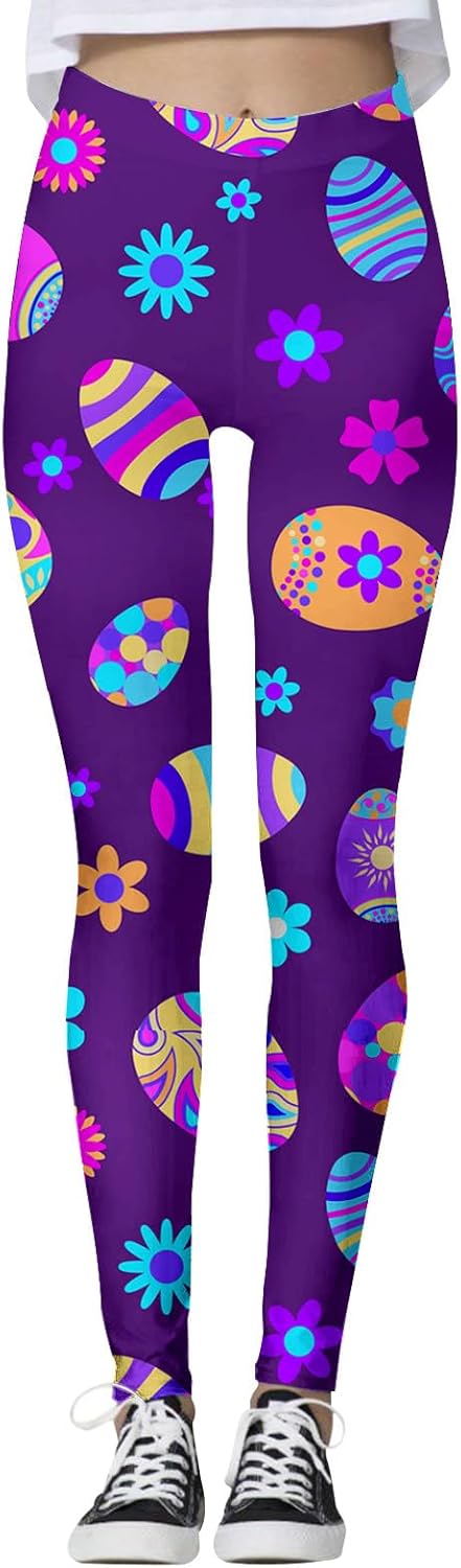 Happy Easter Day Tummy Control Yoga Leggings for Women