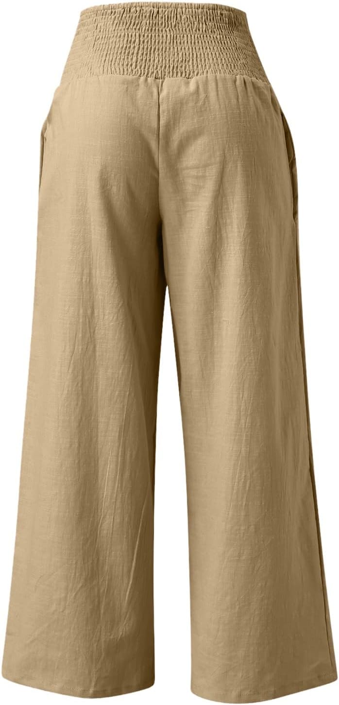 High Waist Linen High-Packet Pants