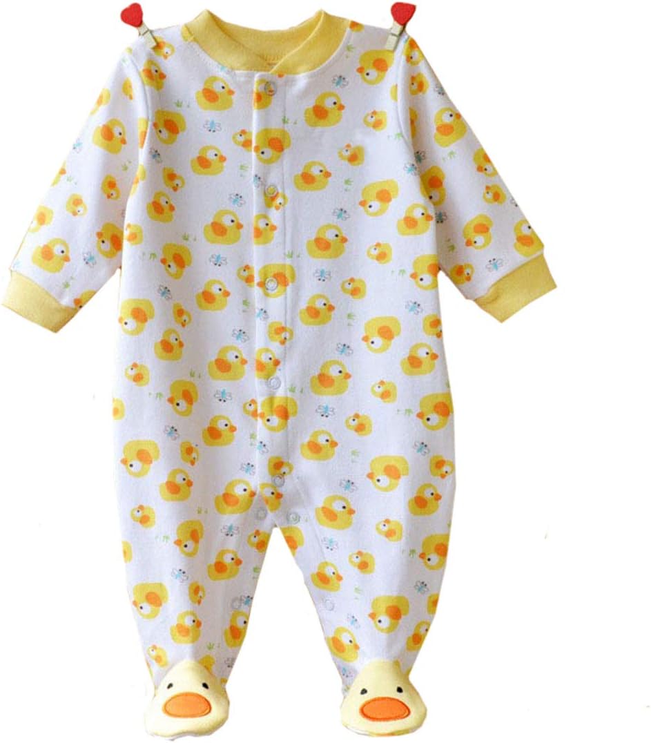 Perfect Baby romper Lightweight Soft Cotton Footed Jumpsuit for 0-12 Month