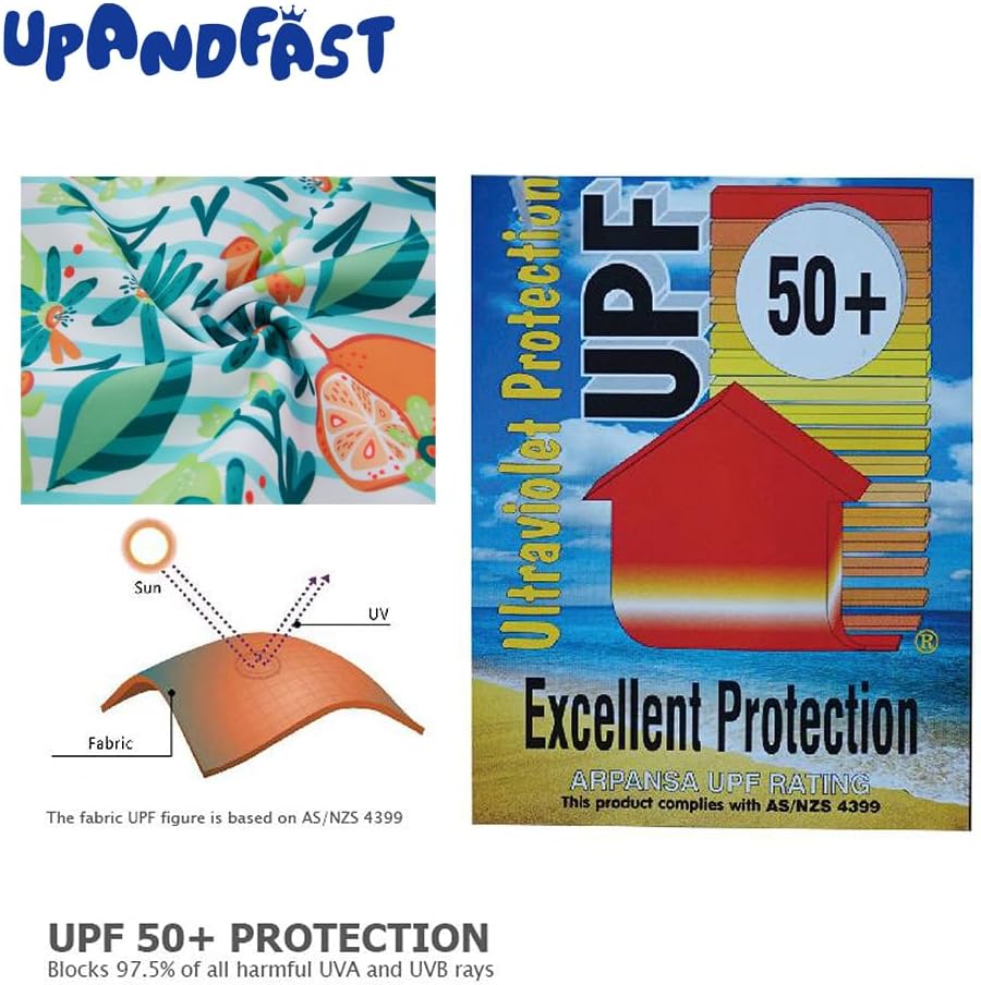 UPANDFAST Toddler Swimsuit UPF 50 Protection Sun Hat