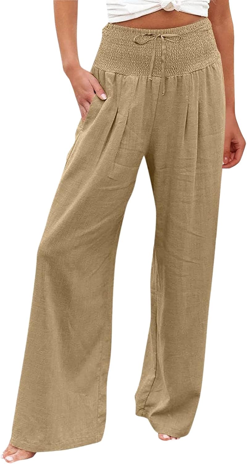 High Waist Linen High-Packet Pants