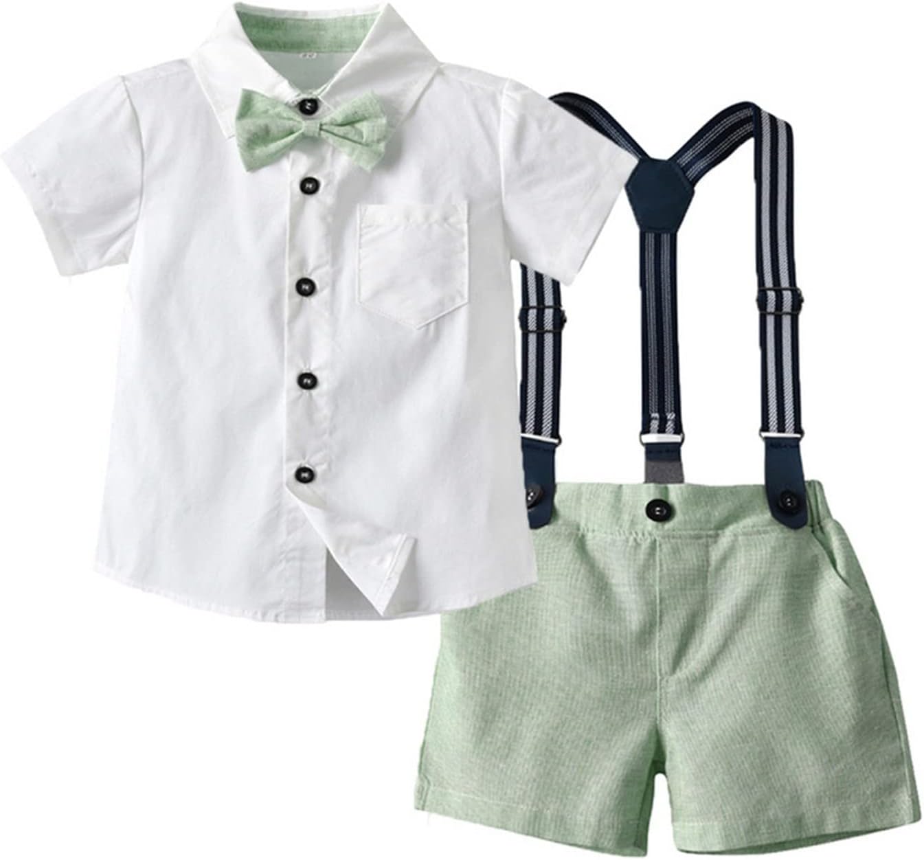 Volunboy Toddler Summer Gentleman Outfit Three-Piece Set for Boys